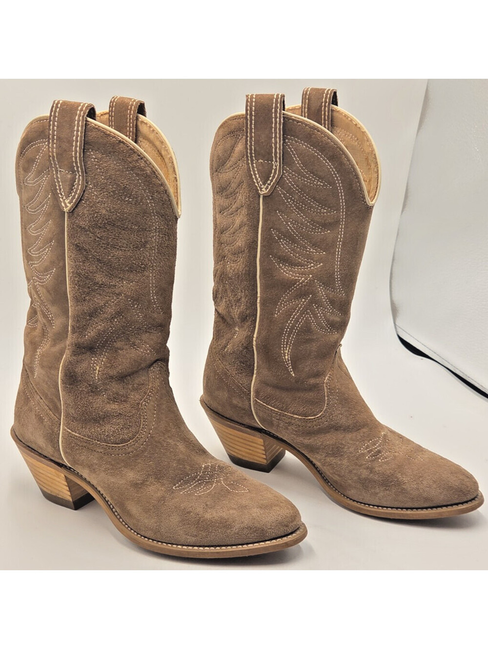 Wolverine Made in USA Women’s 7.5M Brown Suede Western Cowboy Boots